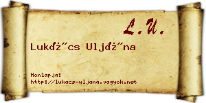 Lukács Uljána névjegykártya